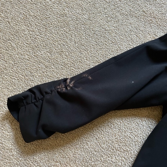 Black, Michael Cors blazer. Fringed at the 3/4 sleeves. Iron stain on one sleeve - Picture 3 of 3